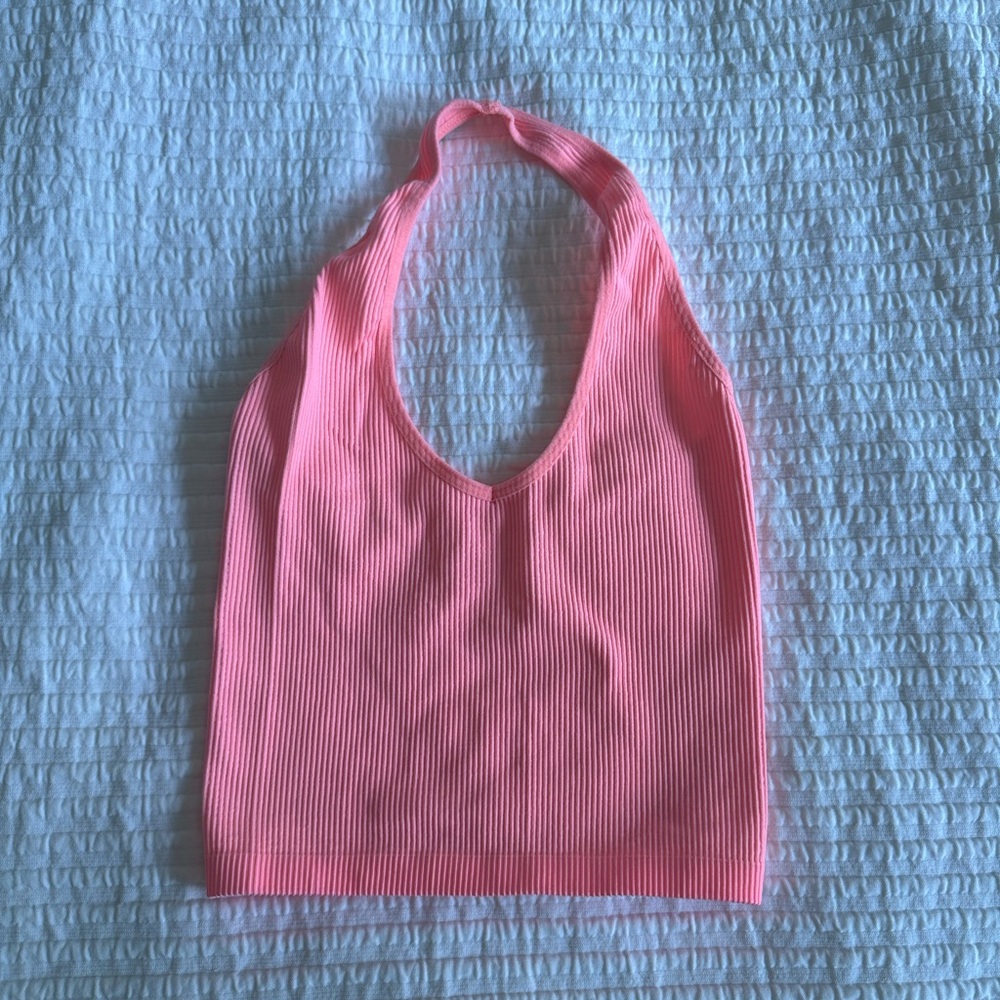 small coral urban outfitters halter neck tank top
